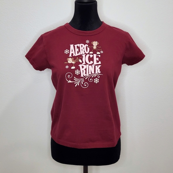 Aeropostale Dark Maroon Graphic T-Shirt - Picture 1 of 6